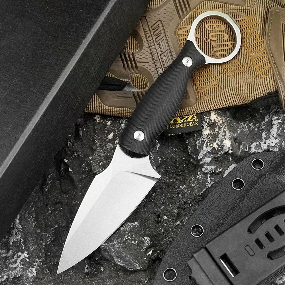 

Тактический фиксированный нож 7Cr13Mov, лезвие G10, ручка для охоты, резки, выживания, EDC, инструменты для кемпинга на открытом воздухе с ножнами