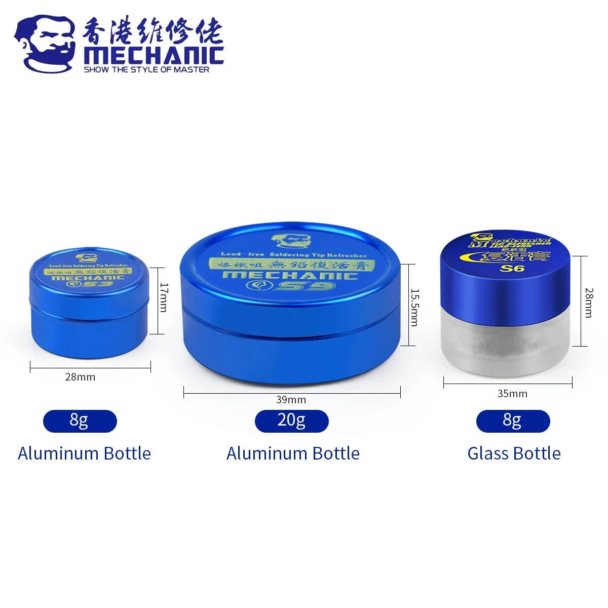 MECHANIC S Series Lead-Free Solder Iron Tip Refresher Environmental Clean Soldering Paste Welding Iron Head Resurrection Cream