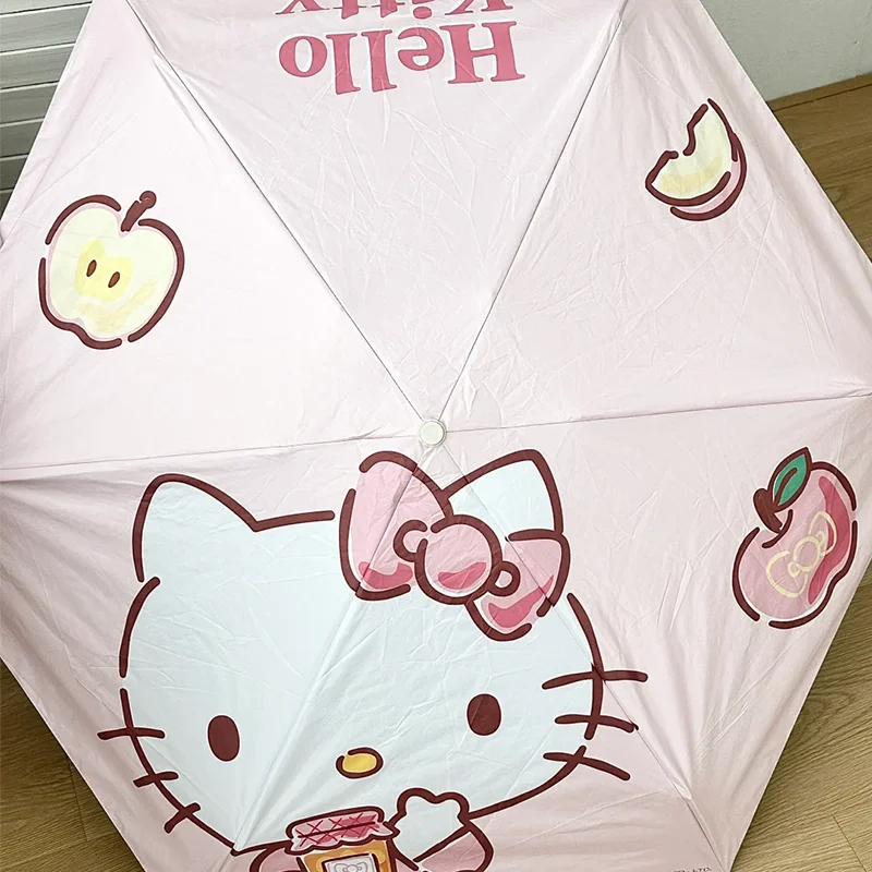 

Cartoon HelloKitty Katty Umbrella Sun Rain Dual Use Women Five Folding Sunscreen Umbrella UV Sun Umbrella