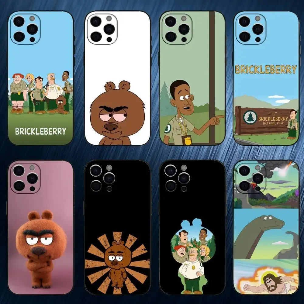 

B-Brickleberry Phone Case For iPhone 17,16,15,14,13,12,11 Plus,Pro Max,Soft Silicone Cover