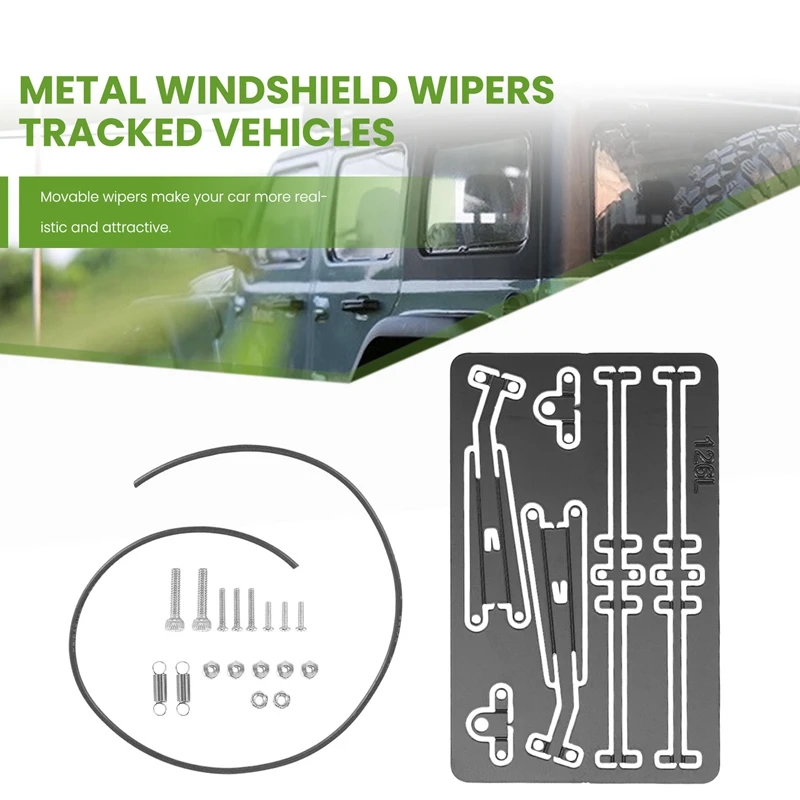 Metal Windshield Wiper For 1/10 RC Crawler Car AXIAL SCX10 JEEP Cherokee TRAXXAS TRX4 Defender Bronco G500 Upgrade Parts