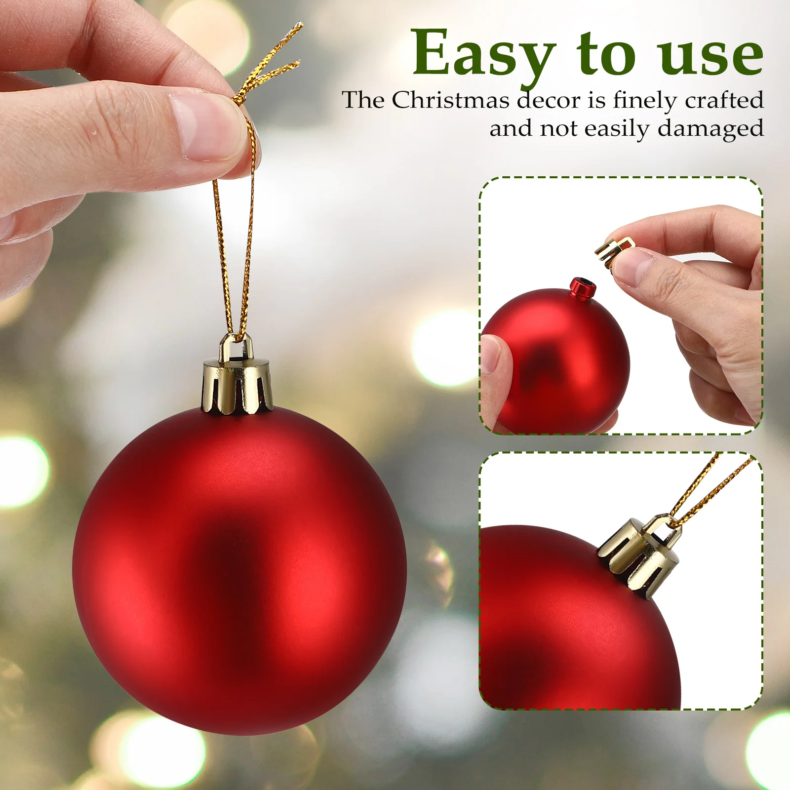 

100Pcs Christmas Balls Ornaments Hollow Design Christmas Tree Decorations Xmas Balls Supplies Xmas Tree Ornaments