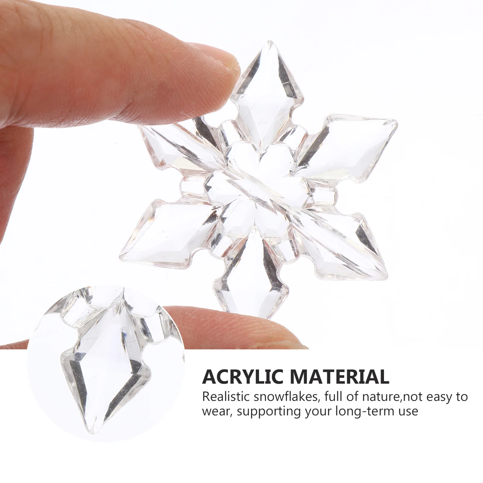 

36Pcs Snowflake Accessory Transparent Acrylic DIY Christmas Decoration Hanging Pendants Festival Ornament Christmas Ornament