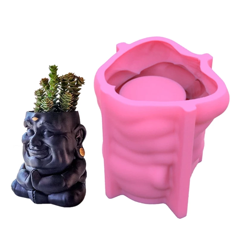 Monk Flower Pot Silicone Resin Mold Epoxy Resin Casting Mold Succulent Vase Cement Mold Candle Holder Wax Mold Dropship