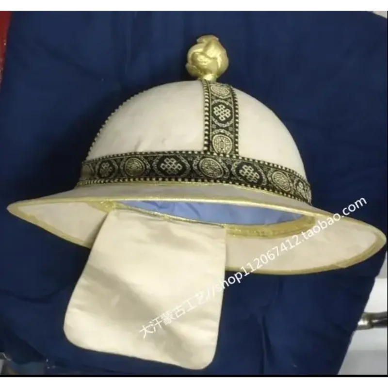 Men Mongolian Hat Ancient Genghis Khan Cap Chinese Gold Colour