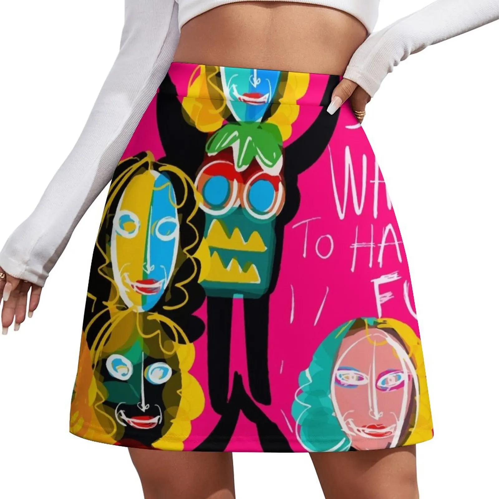 

Girls just want to have fun street art graffiti Mini Skirt korean summer clothes summer dress for women 2026 night club outfits