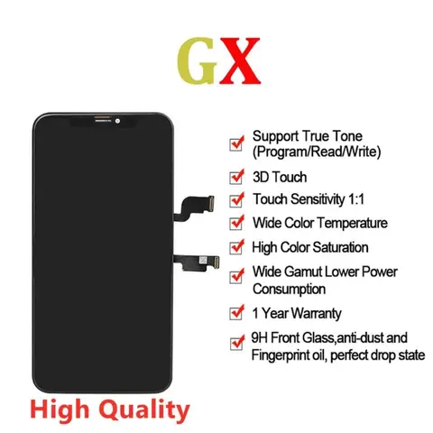 5 pièces/lot GX OLED pour iPhone X XS Max affichage tonalité réelle avec écran tactile 3D pour iPhone 11 12 13 Pro Max LCD écran numériseur
