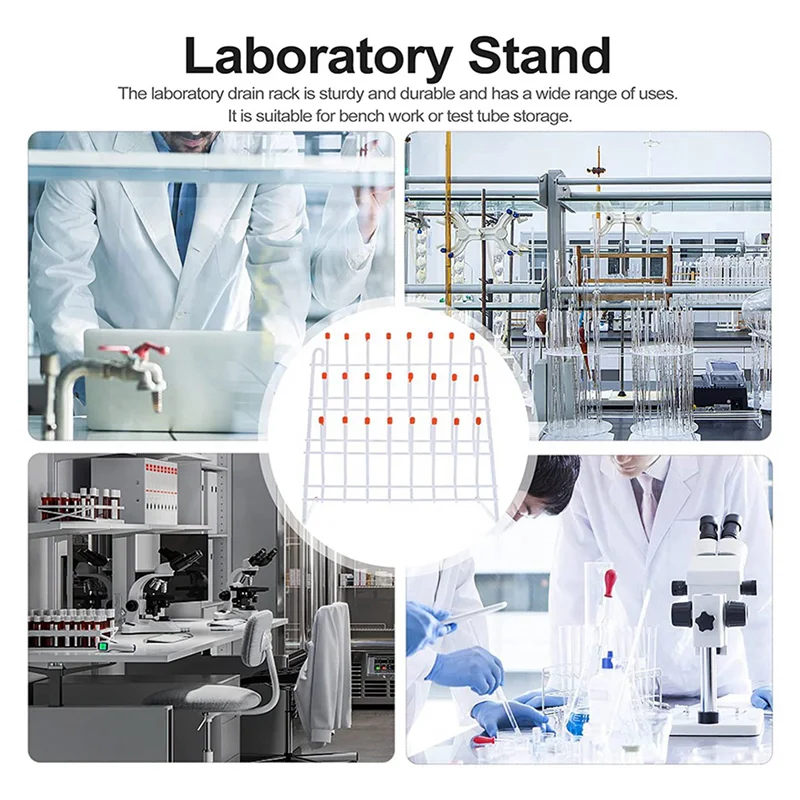 

EDT-2X Lab Drying Rack 24 Pegs Lab Glassware Rack Wire Glassware Drying Rack Wall Mount/Freestanding Lab Glass Drying Rack