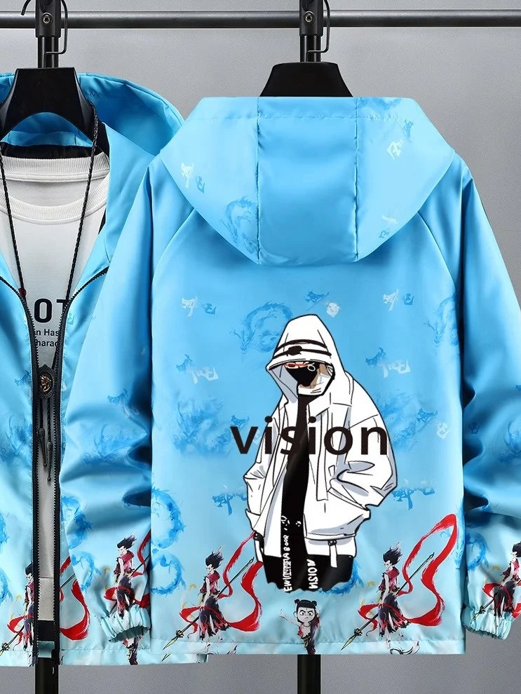 

Модное пальто Zheta Jaet для подростков и принцев, весна-осень 2023, большой размер, полиэфирная ткань, с капюшоном, дышащая застежка-молния