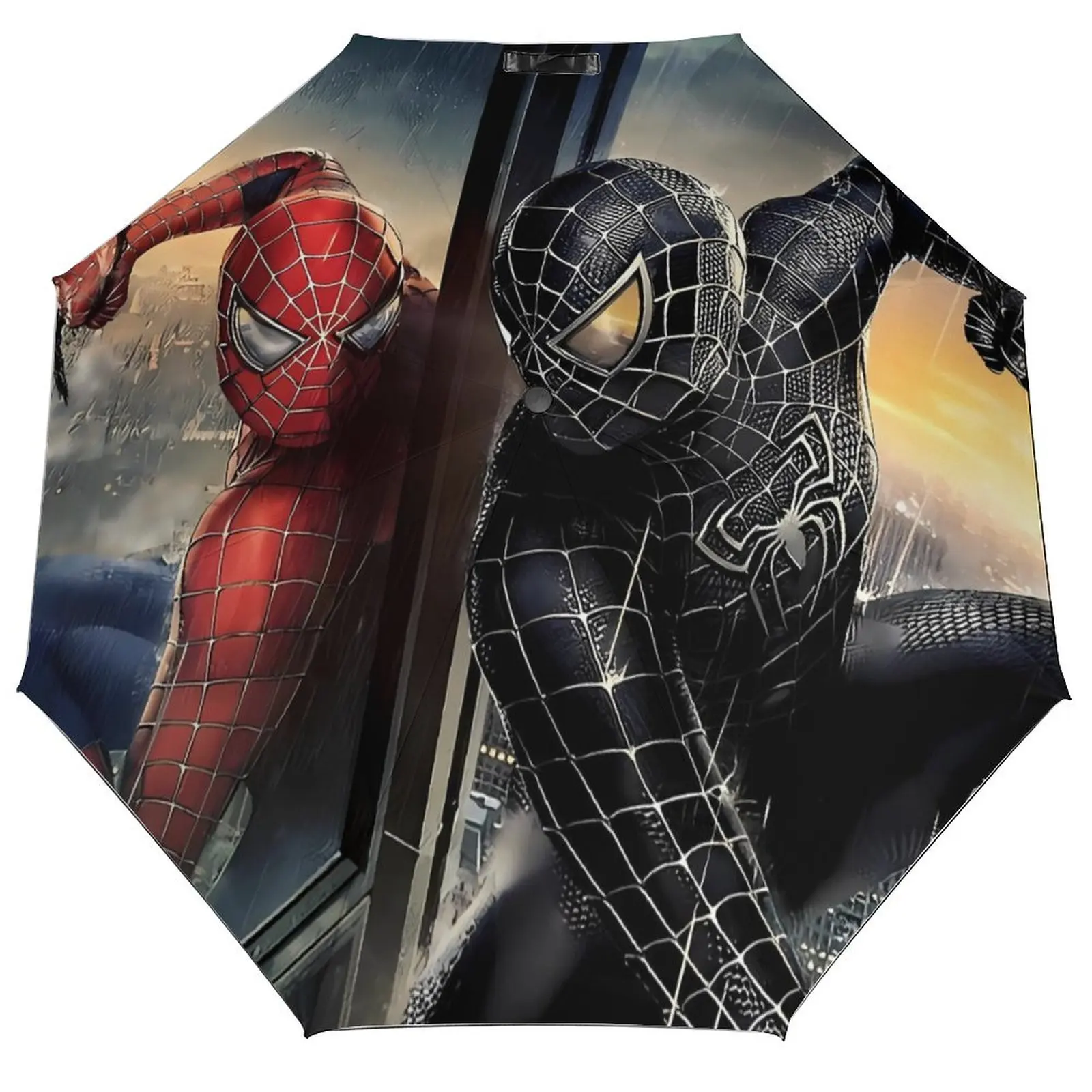 

Автоматический зонт «Человек-паук» с американским мультяшным комиксами «Человек-паук», модный складной зонт, уличный анти-УФ-зонт от дождя и солнца