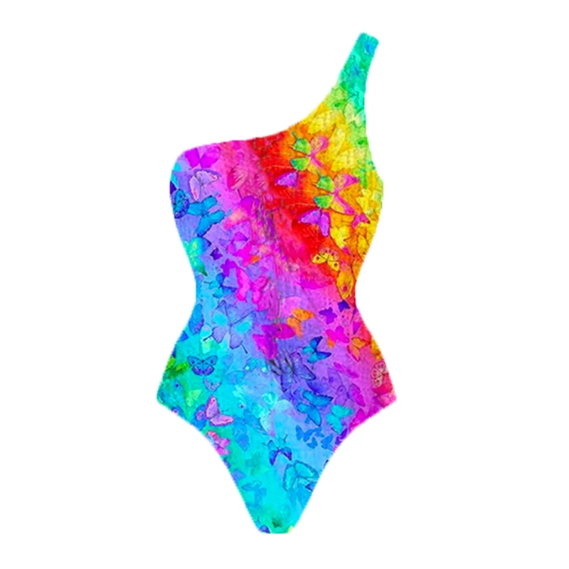 Maillot de bain coloré à imprimé papillon pour femmes, bikini sexy, bandage, deux pièces, embauforte, vêtements de plage, 2023