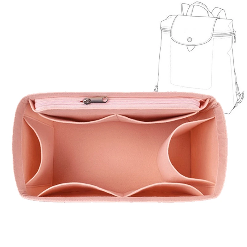 Organizador de bolsas de fieltro, forro interior de bolsillo, accesorios de actualización DIY para mochila Longchamp Le Pliage, bolsas de forma