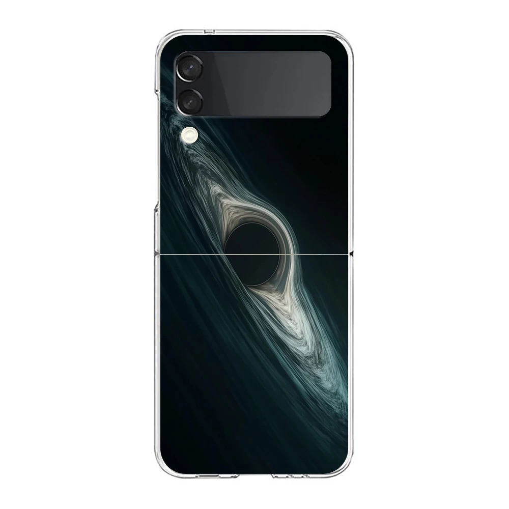 Phone Cover For Samsung Galaxy Z Flip 7 6 5 4 Case Transparent For Samsung Z Flip 3 Hard PC Foldable Shell Cosmic Planets Capas