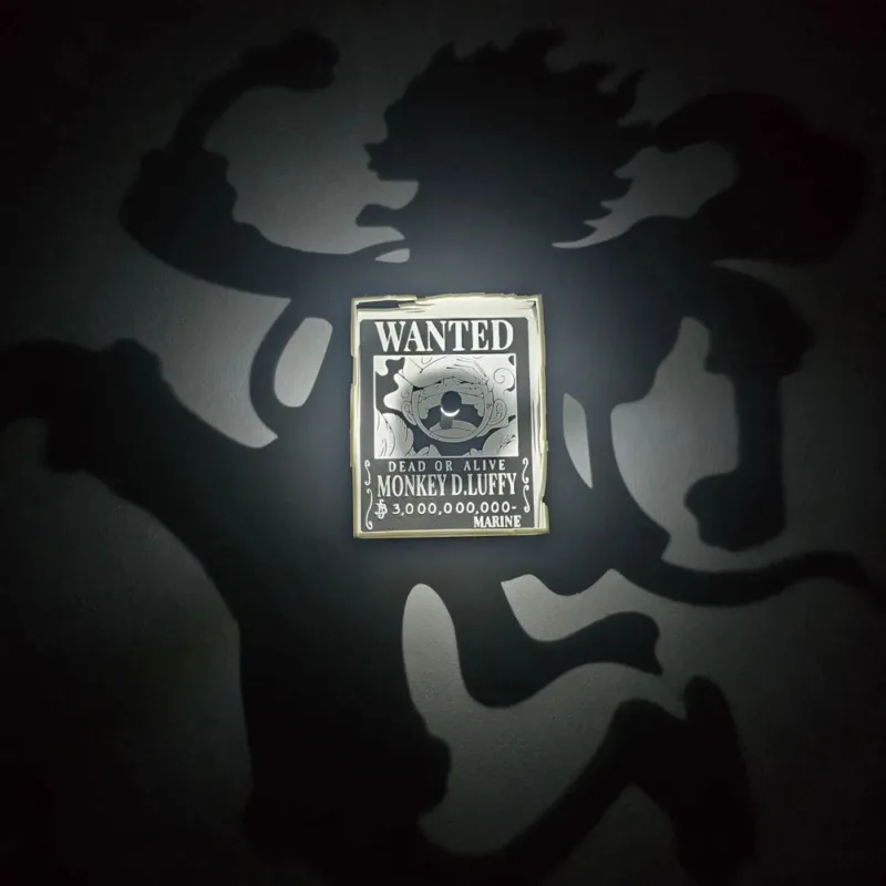 Image of Neue Zoro Luffy Lampe One Piece WANTED Sanji Projektor Wandlampe Kreative Anime Schatten-Nachtlicht Modell Dekoration Spielzeug