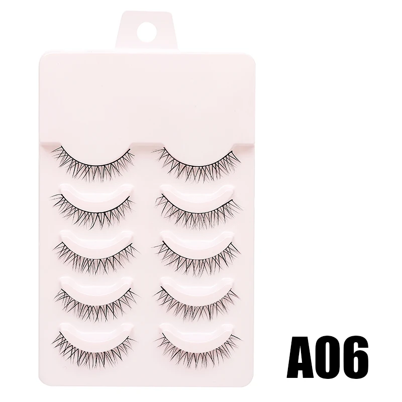 DINGSEN Gefälschte Wimpern, Anime-Wimpern, 5 Paar kleine Teufel-Wimpern, natürliches tägliches Make-up, Manga-Wimpern, transparente Band-Wimpern – Detail 17
