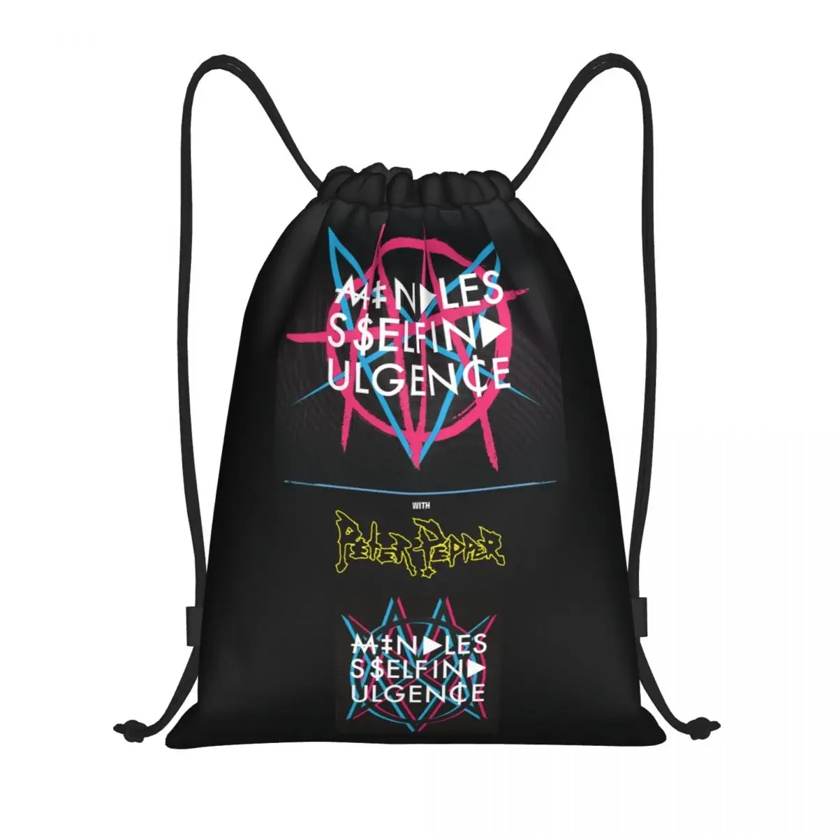 Custom Mindless Hip Hop Punk Rock Self Indulgence Drawstring Bag for Training Yoga Backpacks Electro Sports Gym Sackpack