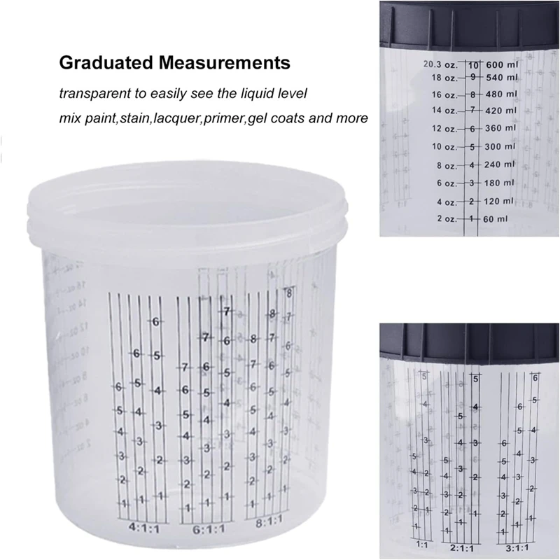Tasse de peinture de poulet PORK-600Ml avec le type rapide H/O de tasse d'Assad de tasse de pulvérisateur de connecteur