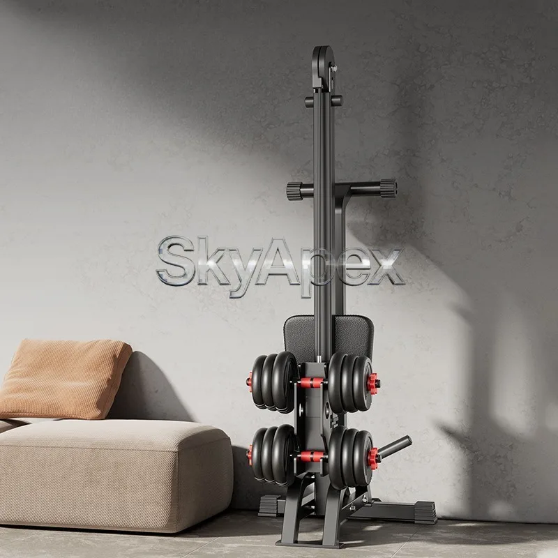 Dumbbell Rowing Machine Multi-Functional Rower Home Fitness Exercise Equipment Compact Foldable 4 In 1 Rowing Trainer Sturdy