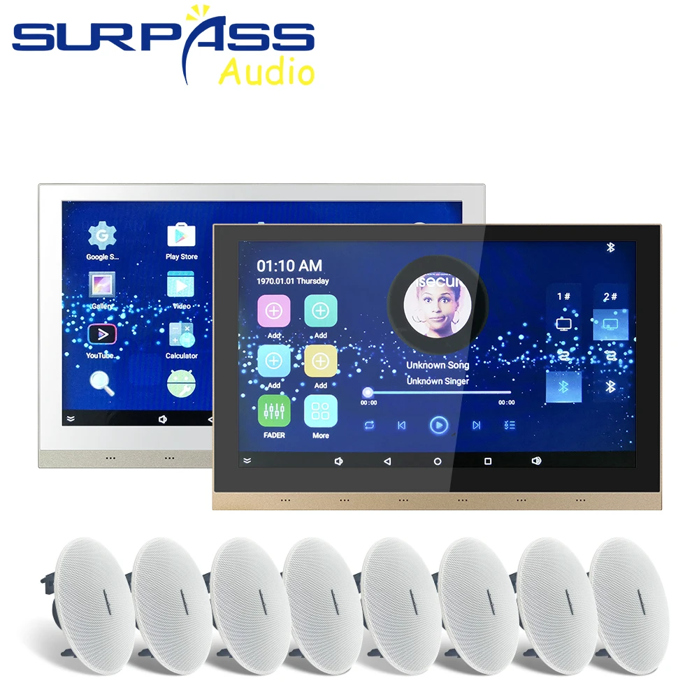 

WiFi Bluetooth Wall Amplifier Audio Android Touch Screen Coxial PA Ceiling Speaker Subwoofer Smart Home Theater System Music Kit