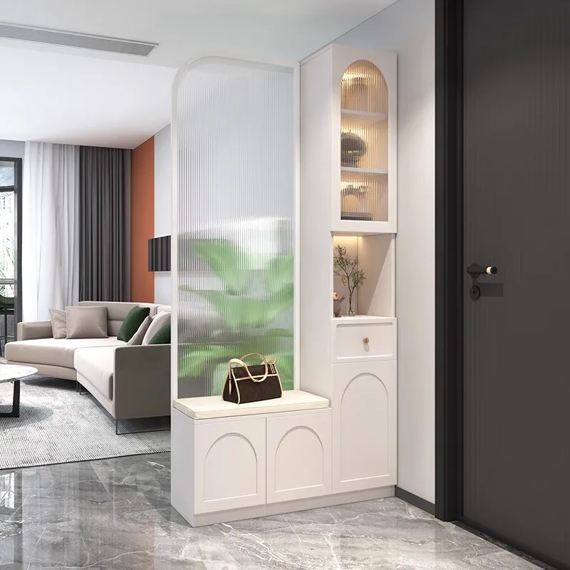Home entrance cabinet, living room partition cabinet is the door, cream wind enters the door, screen wine cabinet, entr