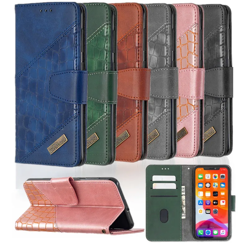 Crocodile Flip Wallet Case For Huawei Y5P Y6P Y7P P Smart 2020 Honor 9A 9X Lite 9S Cover leather Funda Case For Huawei Y6p Cover