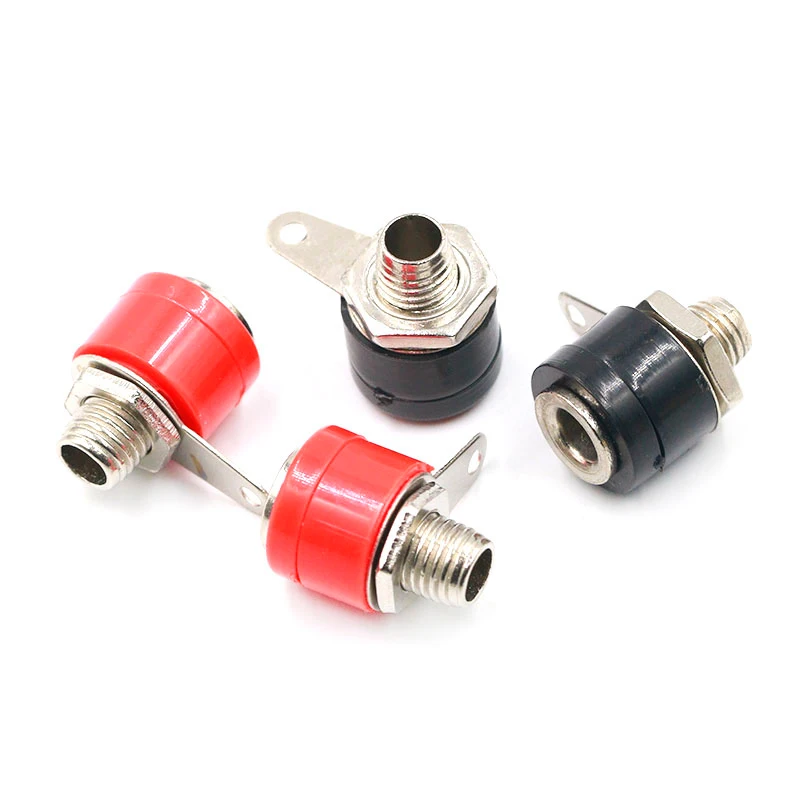 10PCS/LOT 4mm Banana Socket Jack For Banana Plug Terminal Connector Black Red