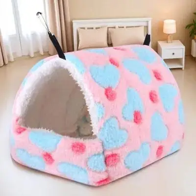 

Hanging Hamster Bed Cotton Hammock Dwarf Bedding Soft Flannel Easy Clean Reusable Hook Design Pet House Wall Mount