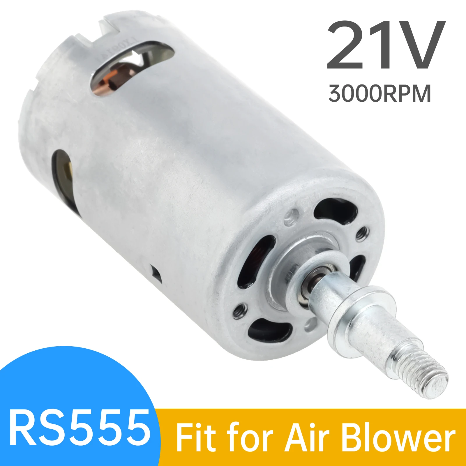 RS555 DC Motor 21V 30000RPM Blower Motor Universal Replaces Part for Hair Dryer / Cordless Leaf Blower, RS555 Blower Motor