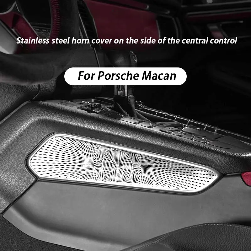 

2 шт. внутренние автомобильные наклейки для Porsche Macan 2014-2024 центральное управление, крышка аудиодинамика, украшения, аксессуары, детали