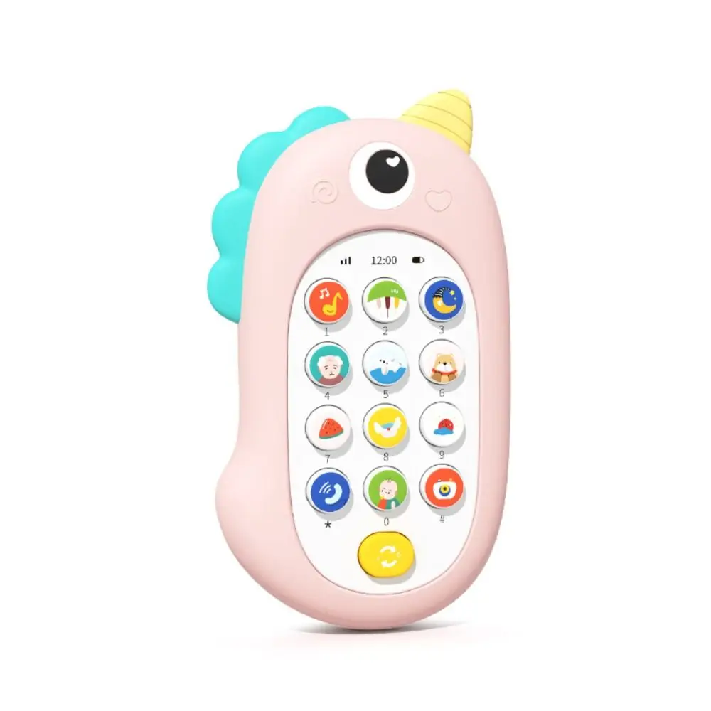 Simulation Phone Electronic Baby Cell Phone Toy Voice Toy Silicone Phones Musical Toys Safe Music Control Music Sleeping Toy