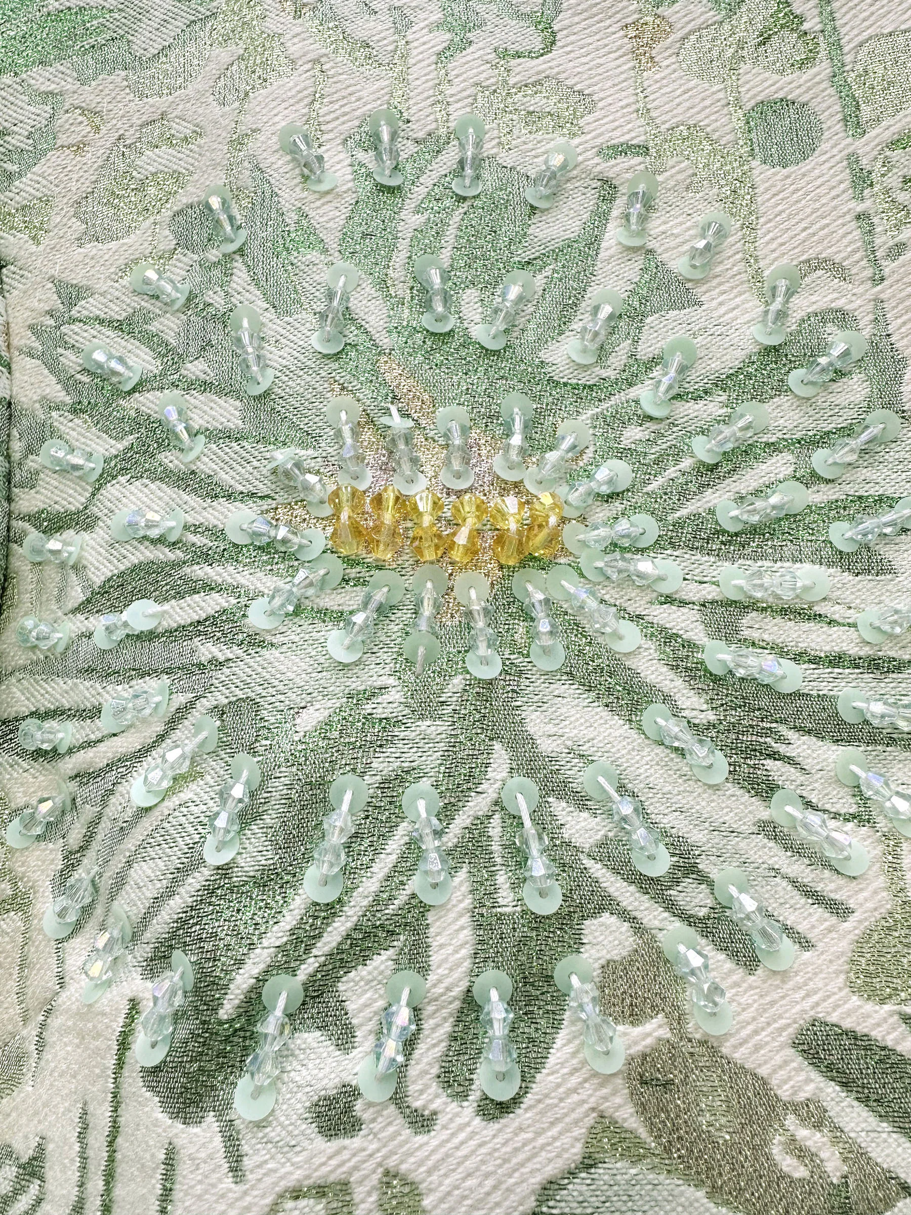 French Fashion Socialite Embroidered Beaded Sequin Round Neck Long Sleeve Single-Breasted Loose Long Trench Coats Jackets Women