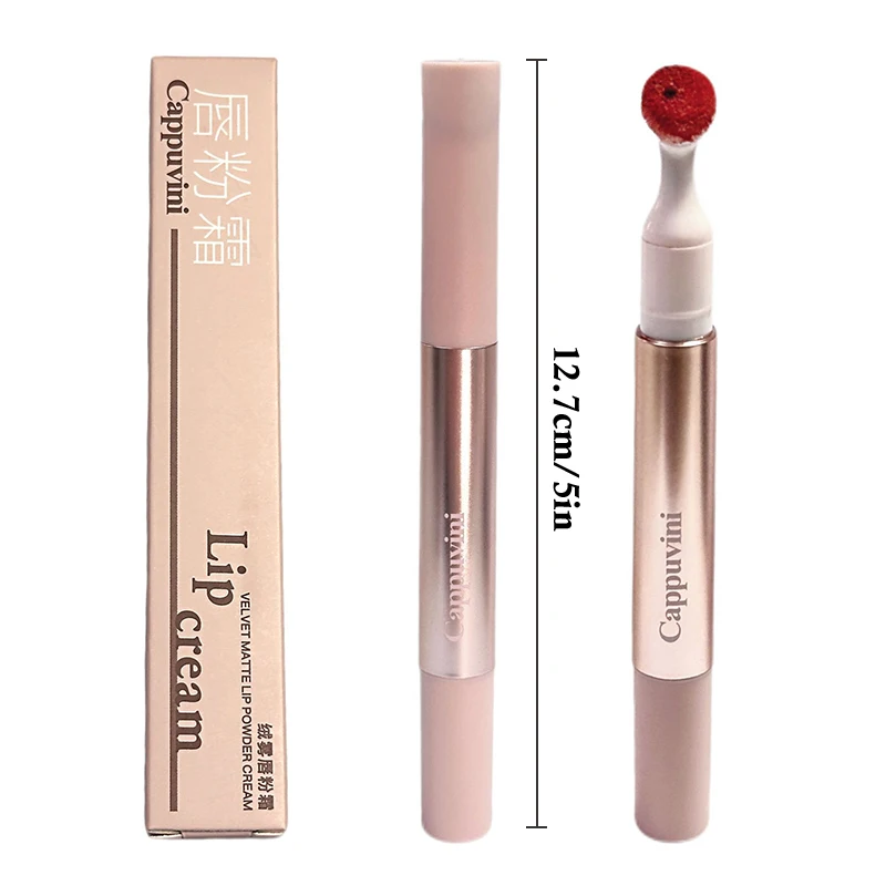 Cappuvini Lucidalabbra Vellutato Morbido, Rossetto Liquido, Crema Nude Opaca, Gloss Labbra Effetto Specchio, Impermeabile, Lunga Durata, Tinta per Labbra e Guance