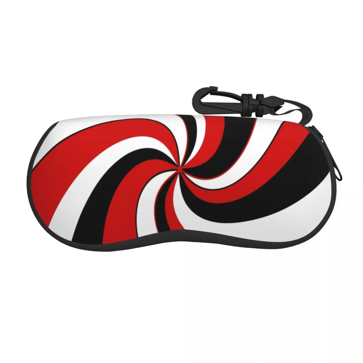 Custom Red Black And White Twist Glasses Case Stylish Abstract Geometric Shell Eyeglasses Case Sunglasses Box