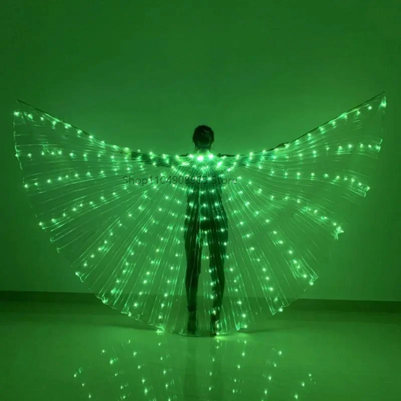 벨리댄스 날개 어린이 성인 야광 이시스 날개 LED 라이트업 날개 여성 소녀 LED 망토 파티 쇼 레이브 할로윈