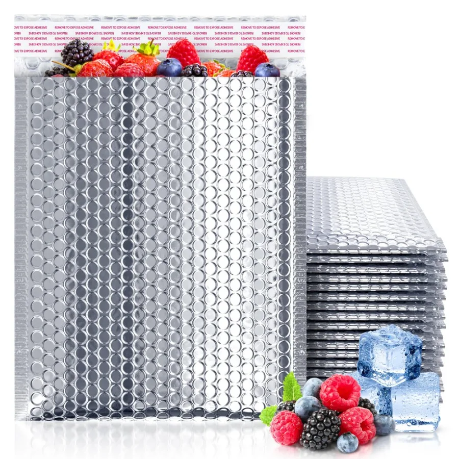 

Thermal Bubble Mailer 8 x 11 Inches. Pack of 10 Metallic Bubble Mailers. Insulated Mailers for Cold Shipping. Waterproof Bubble