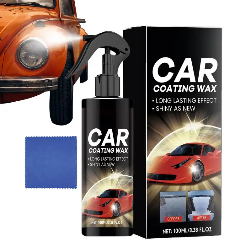 

Car Coating Agent 100ml Car Wax Polish Spray With Cloth Car Wax Polish Spray Coat Car Wax Hydrophobic Refurbish Agent For SUV