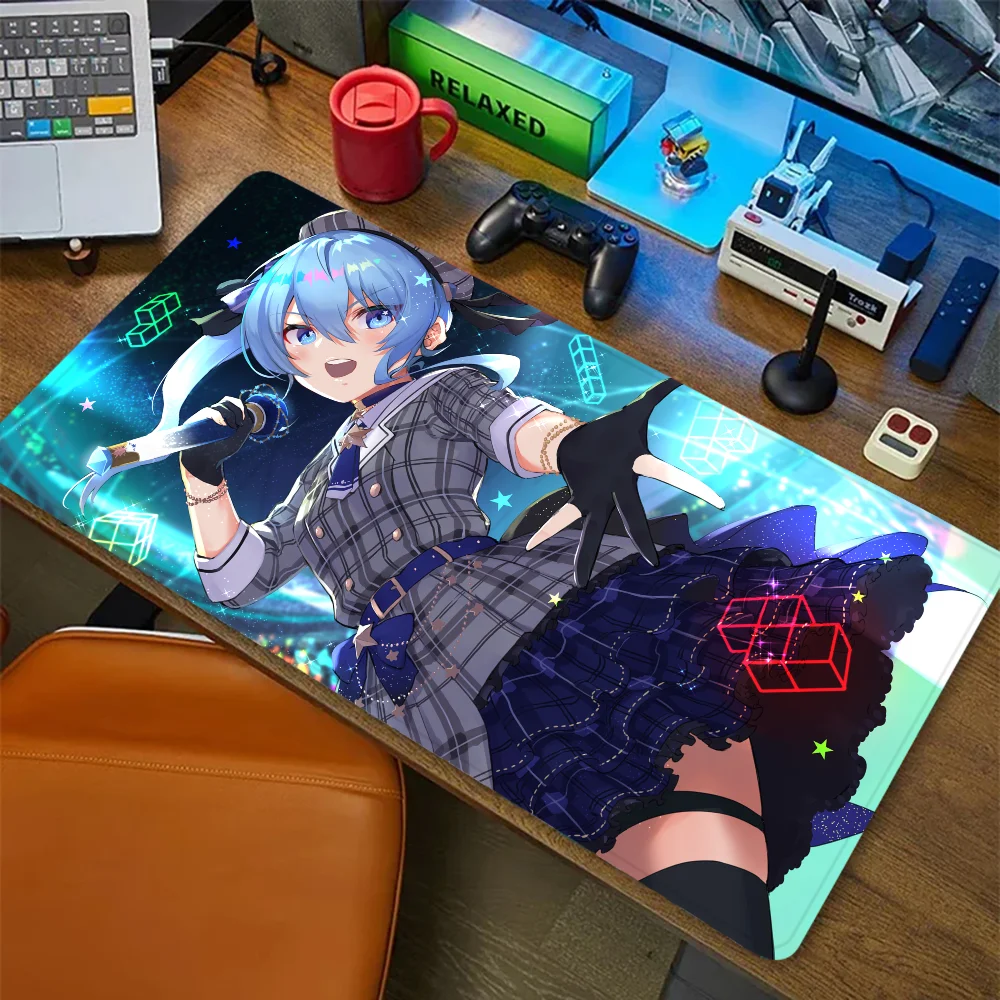 

Hololive Hoshimachi Suisei Anime Mousepad New Arrivals Large Gaming Mousepad L XL XXL Gamer Mouse Pad Size For Keyboards Mat