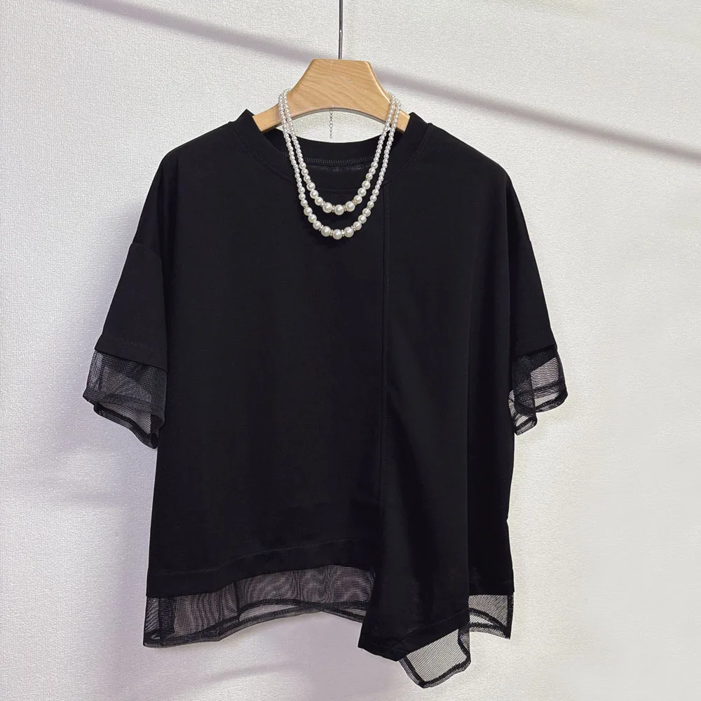 

Летняя новая модная корейская свободная приталенная футболка женская ort Sve Front ort Ba длинный дизайн асимметричная гонконгская футболка...