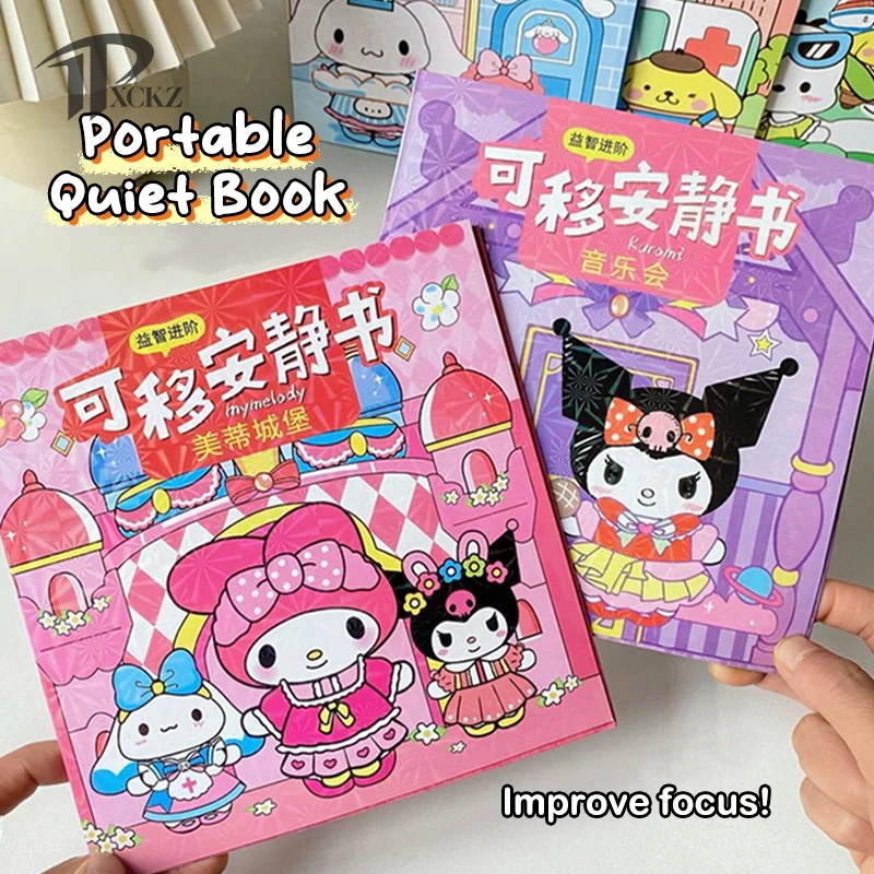 

Creative Sanrio Kuromi My Melody Bubble Sticker Book Kawaii Quiet Book 3d Bubble Scene Sticker Book Girls Handmade Gift Toys