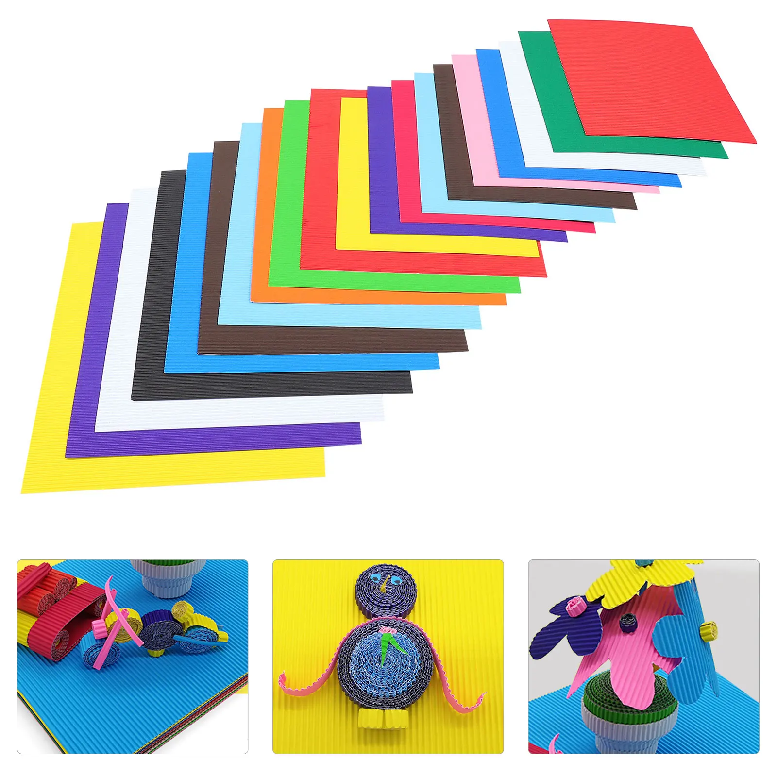 

30 Sheets DIY Paper Handcraft Corrugated Handmade Decoration Colored Gift Colorful Cardboard