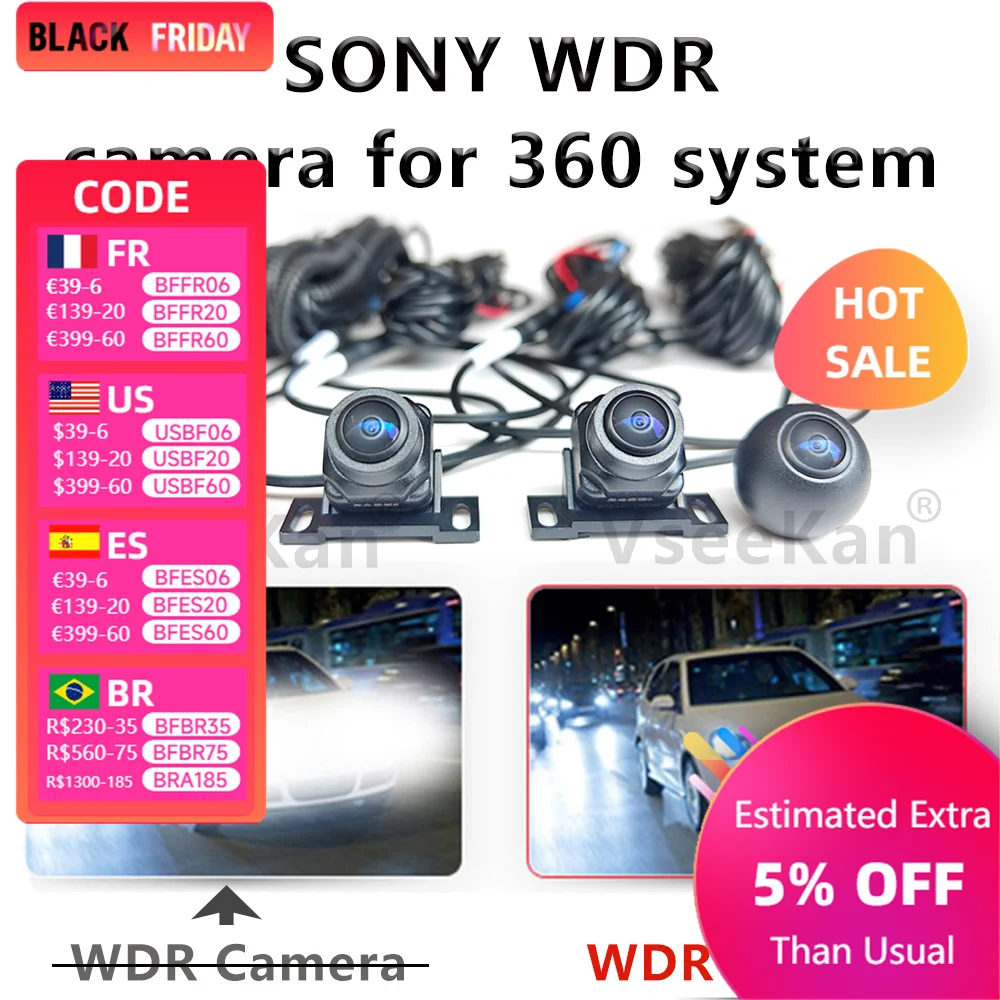 WDR technology 1080p HD night vision car 360 system camera Car Android radio for built-in 360° surround view 3D1080P AHD