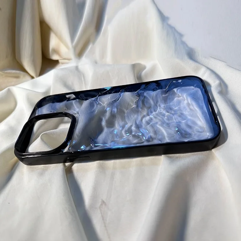 Luxury 3D Water Waves Clear Soft Case protection for iPhone 17 16 15 13 12 11 14 Pro Max 14 Plus X XR XS MAX 17Air Cover