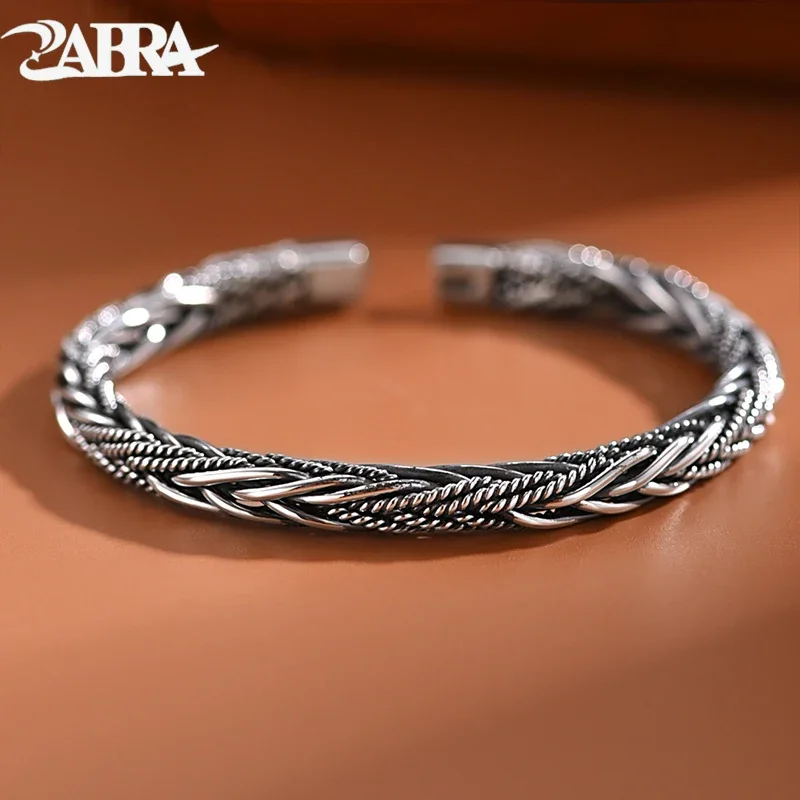 

ZABRA Retro S999 Sterling Silver Hand-woven Bracelet Trendy Ins Niche Design High-end Silver Jewelry