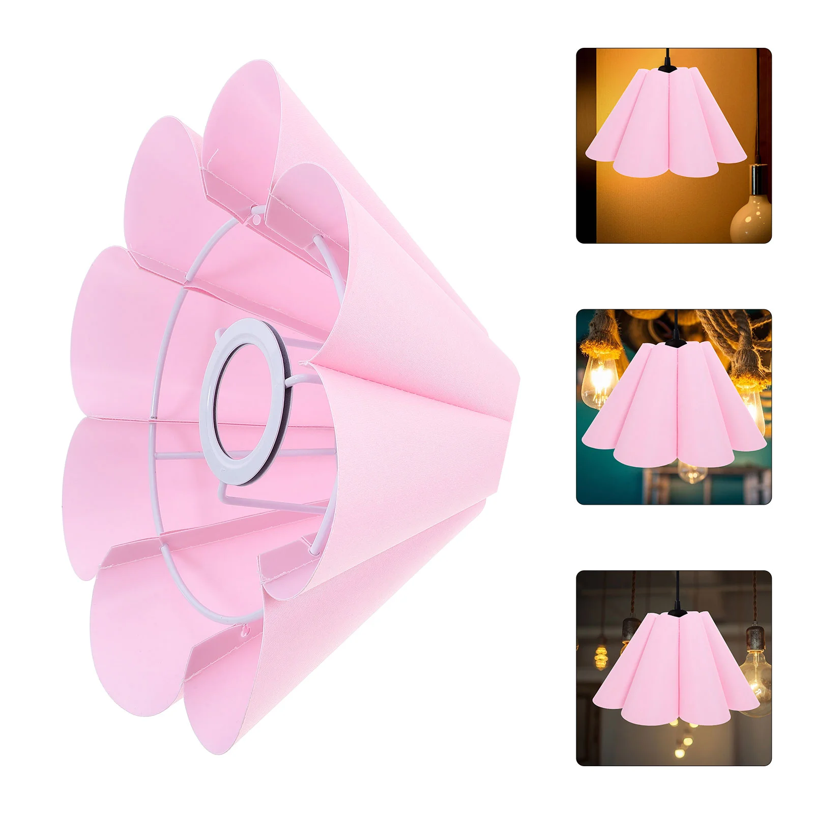 

Decorative Lamp Shade Hanging Pink Lampshades for Table Floral Light Flower Wrinkle