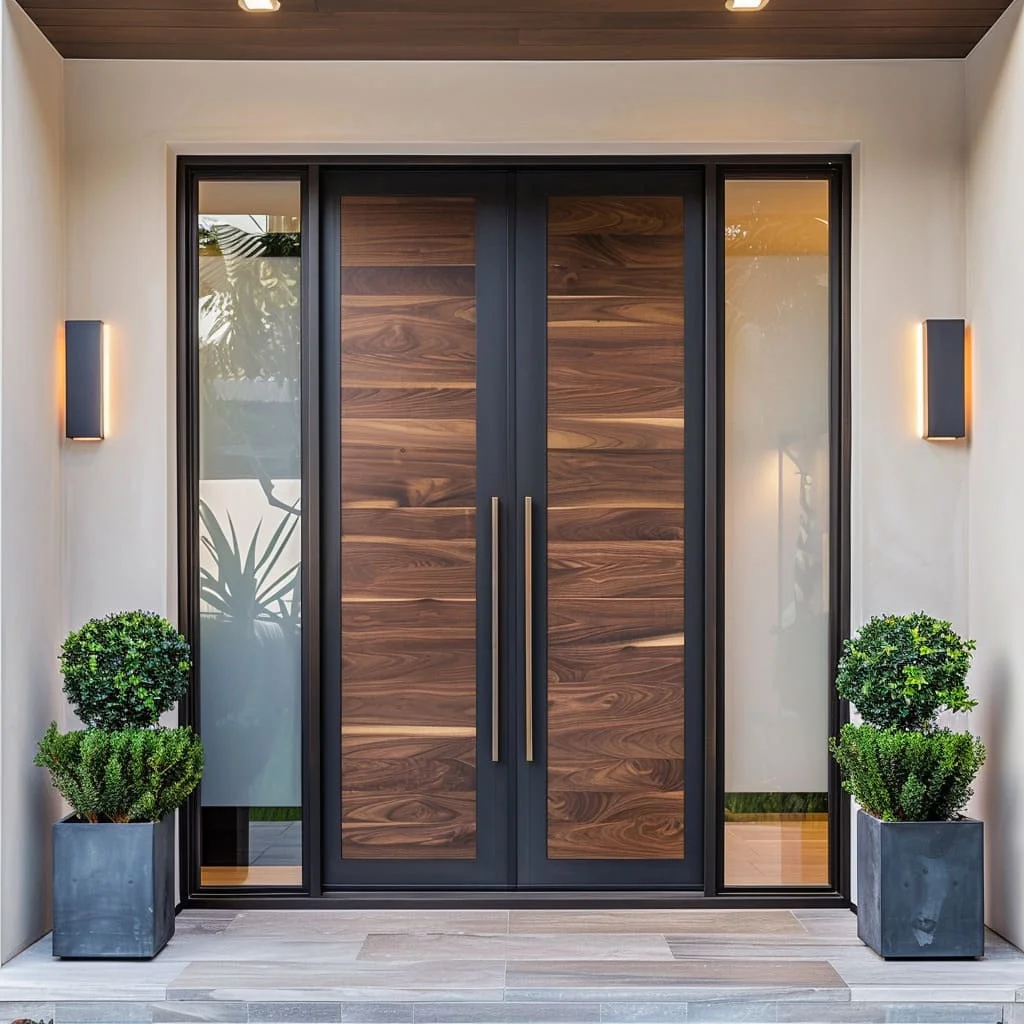 Factory Price Main Doors for Home Security Modern Design Metal Aluminium Doors Tempered Glass for Villa Custom Entrance Door