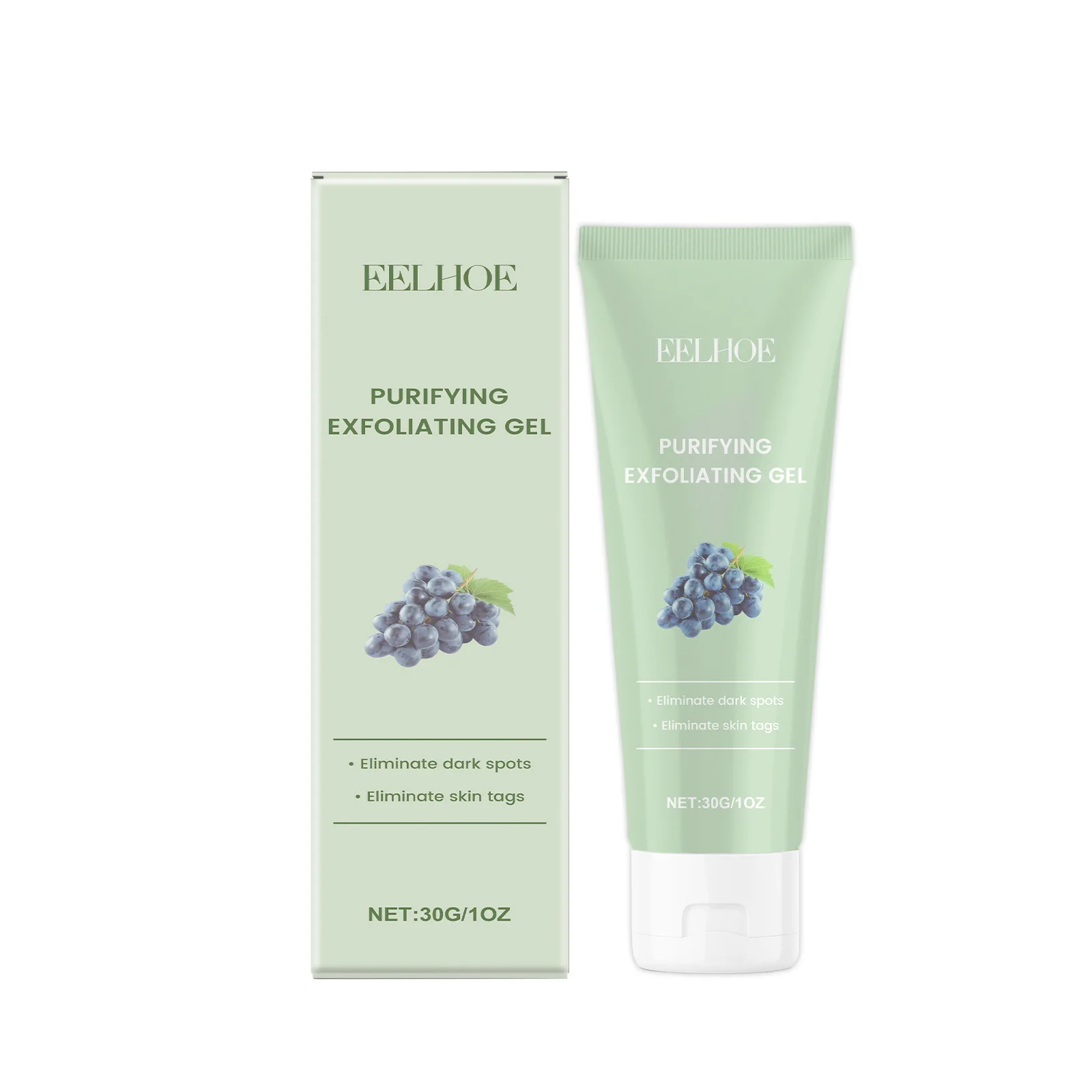 EELHOE Purifying Exfoliating Gel Oil Control Smooth Refreshing Clean Skin Repair Grape Seed Extract Moisturizing Face Exfoliator