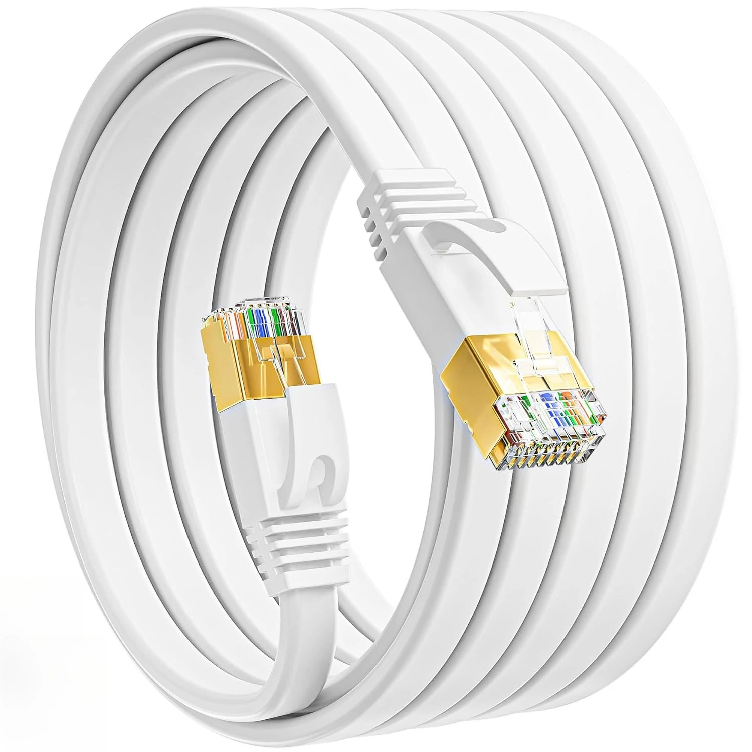 Cat 7 Ethernet Cable Shielded,Flat Ethernet Patch Cables High Speed Internet Cable for Modem, Router, LAN, Computer 1m 5m 20m