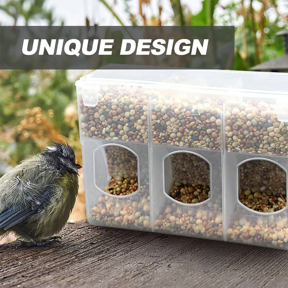 

2Pcs Bird Food Feeder Bowl Plastic Reusable Multi-Function Parrot Pigeon Cage Feeding Dispenser Box for Quail Finch Cockatiel