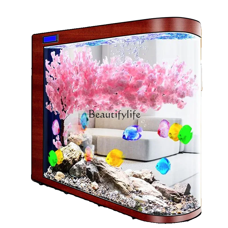 

New Fish Tank Living Room Floor Screen Partition Aquarium Household Ecological Glass Fish Globe