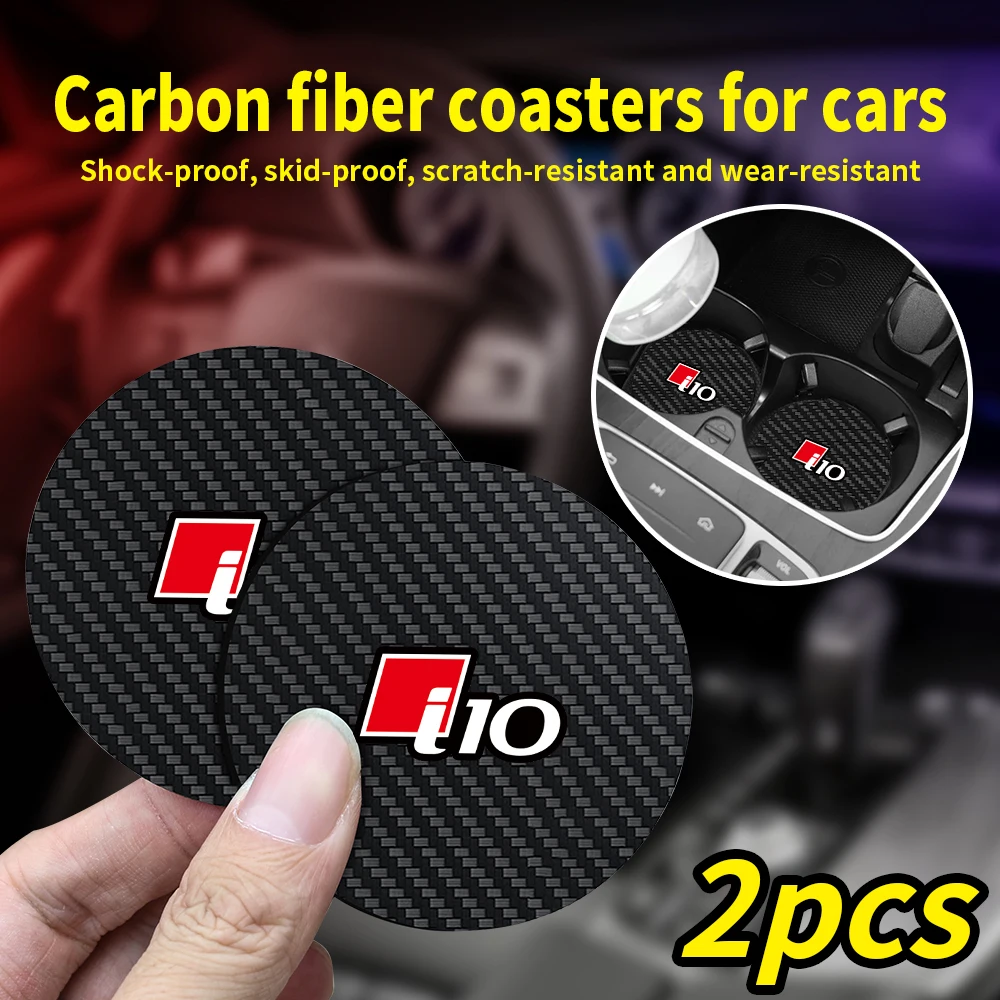 

Car Cup Coaster Circle Shaped Leather Waterproof Non-Slip For Hyundai i10 i20 i30 i40 ix25 ix35 ix55 N N performance Nline